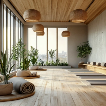 Просторий зал для занять з природним освітленням